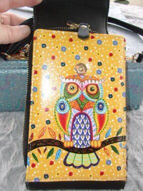 E-242 APHISON MINI CELL PHONE PURSE SMALL OWL DESIGN